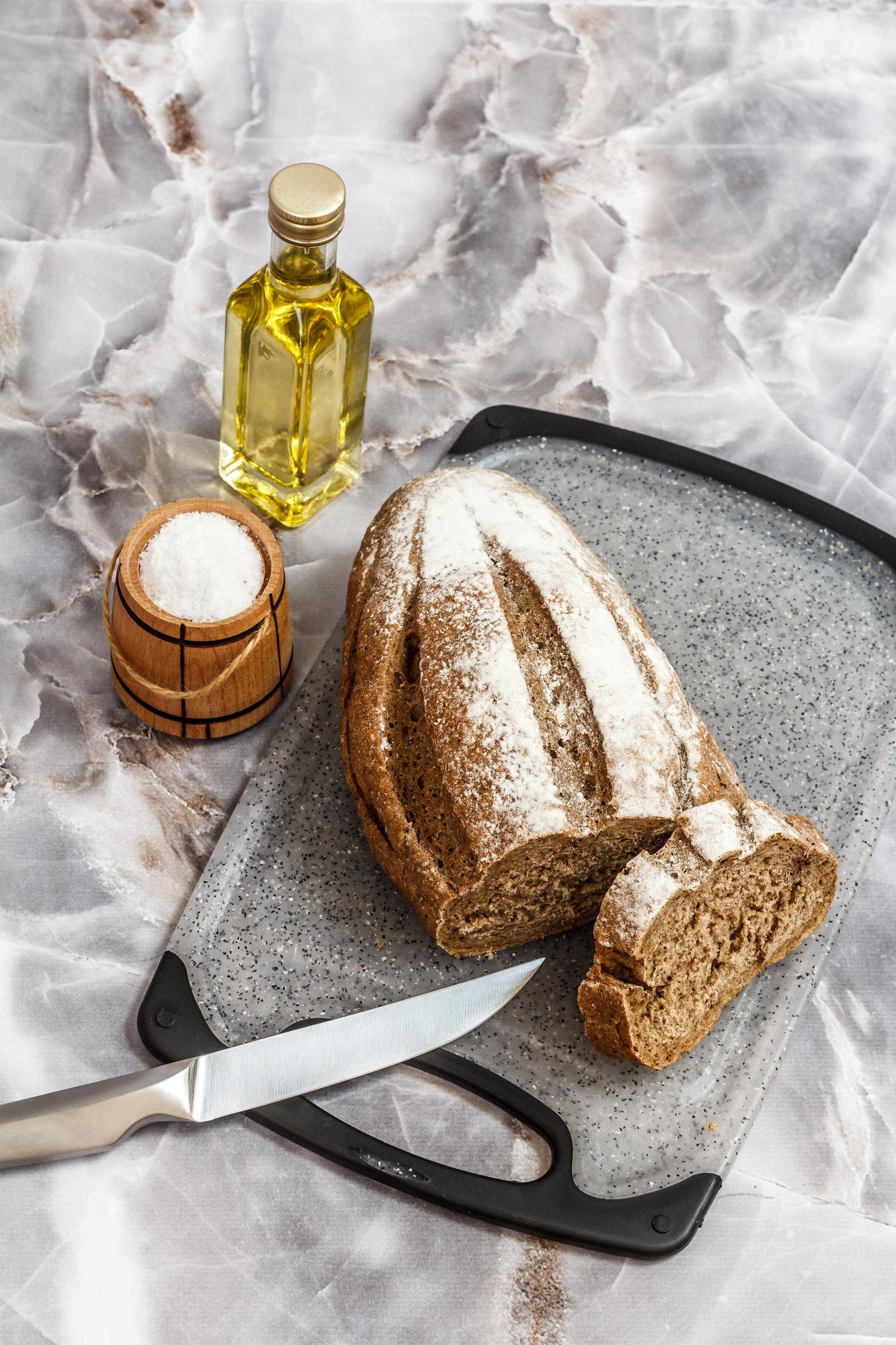 Artisan bread and butter close-up